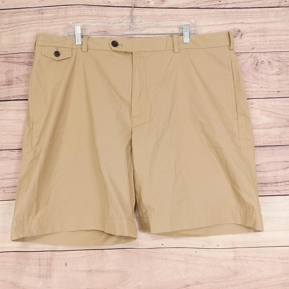 Brooks Brothers Shorts Mens 42 Beige Chino Supima Cotton Stretch 9 Inseam Casual